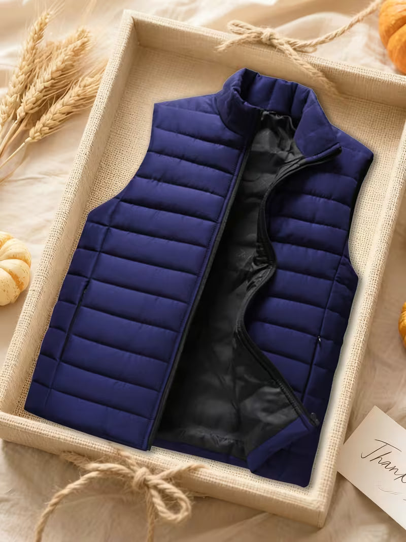 Cariova Mode | Men’s Quilted Vest with Zipper Pockets