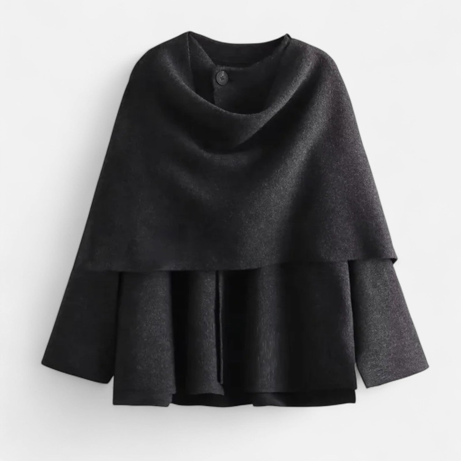 Cariova Mode | Women’s Woolen Sweater Asymmetric Scarf Detail