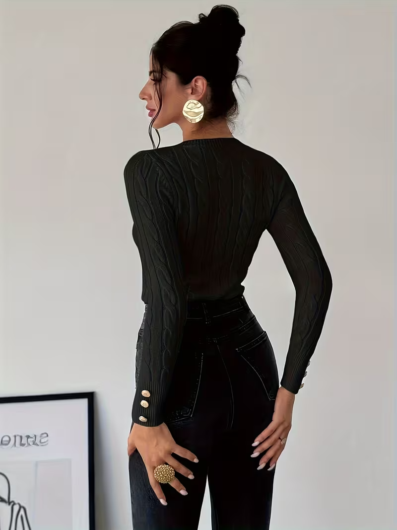 Cariova Mode I Women's Round Neck Elegant Sweater