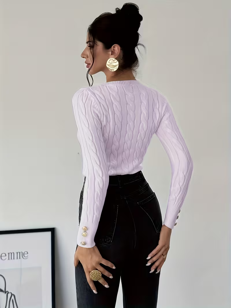 Cariova Mode I Women's Round Neck Elegant Sweater