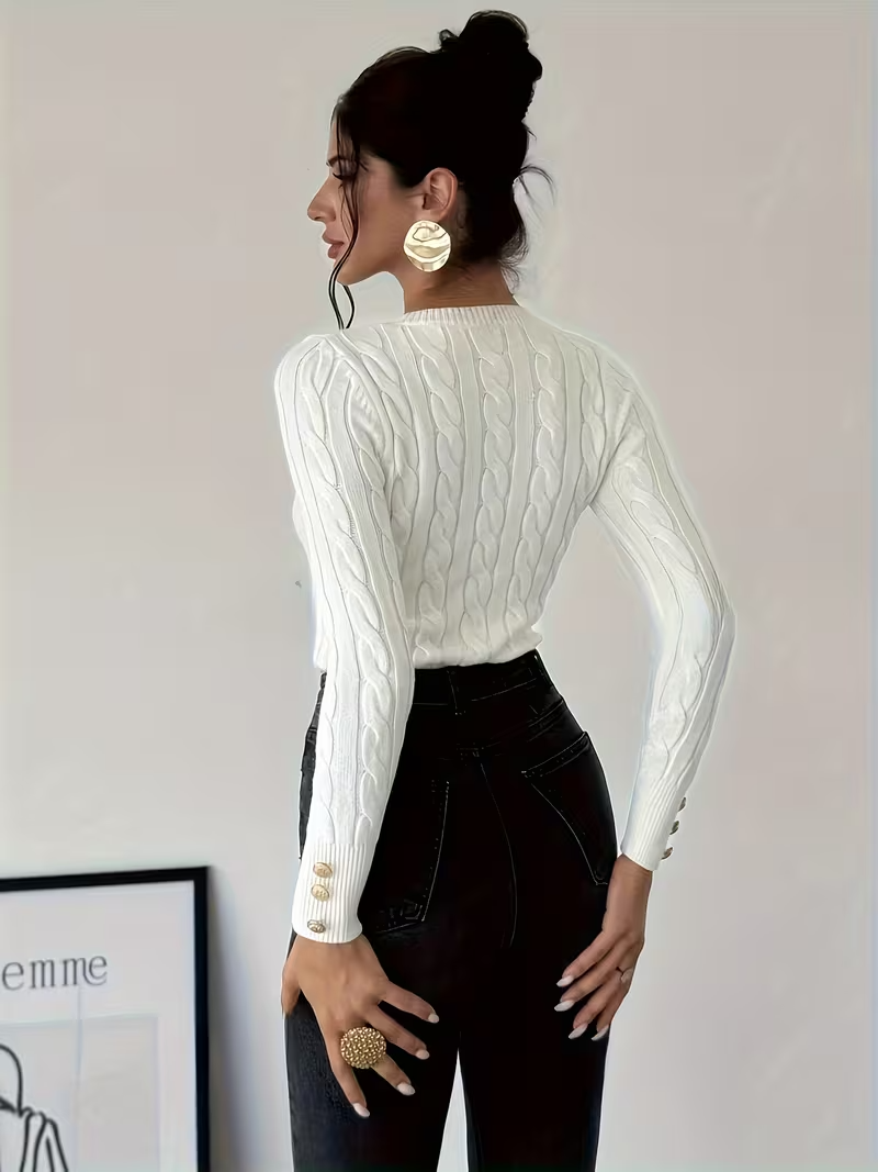 Cariova Mode I Women's Round Neck Elegant Sweater