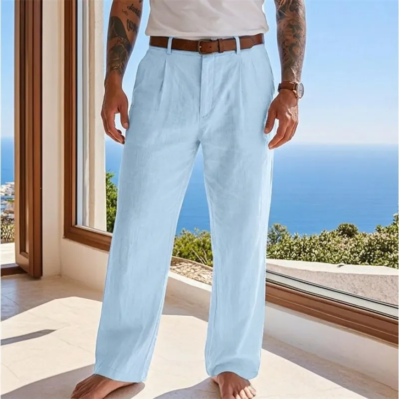 Cariova Mode I Men's Casual Linen Trousers