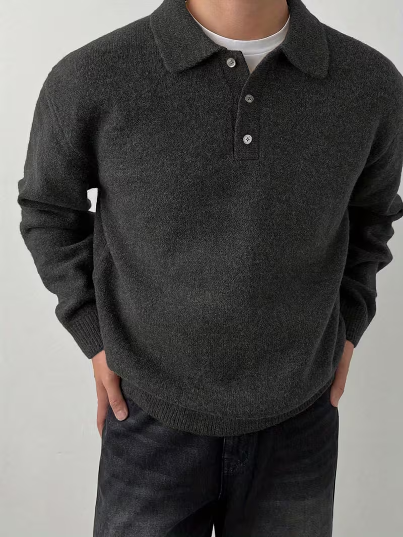 Cariova Mode | Men's Textured Polo Sweater