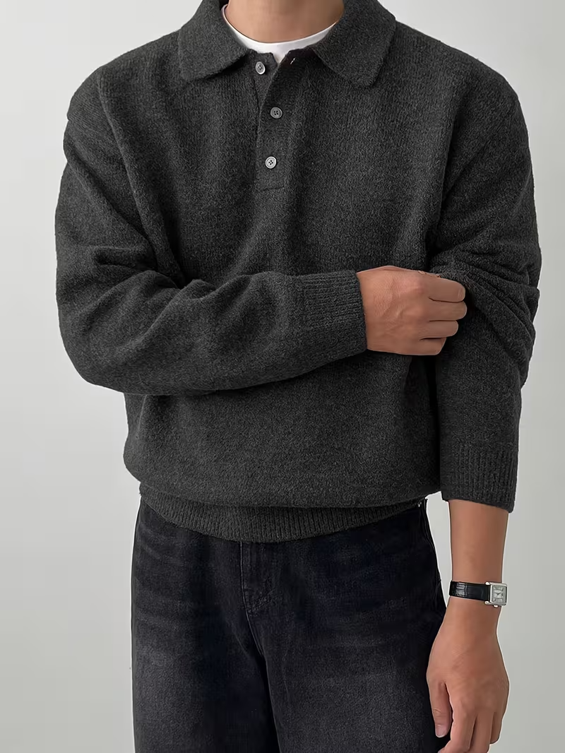 Cariova Mode | Men's Textured Polo Sweater