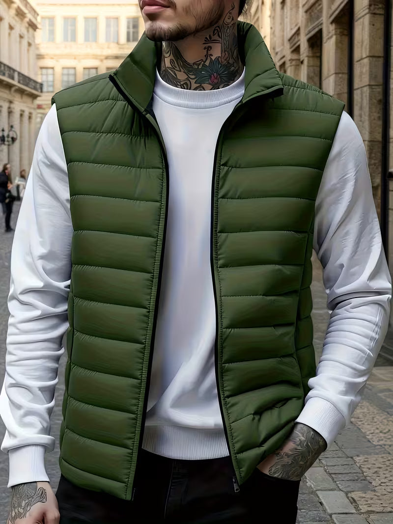 Cariova Mode | Men’s Quilted Vest with Zipper Pockets