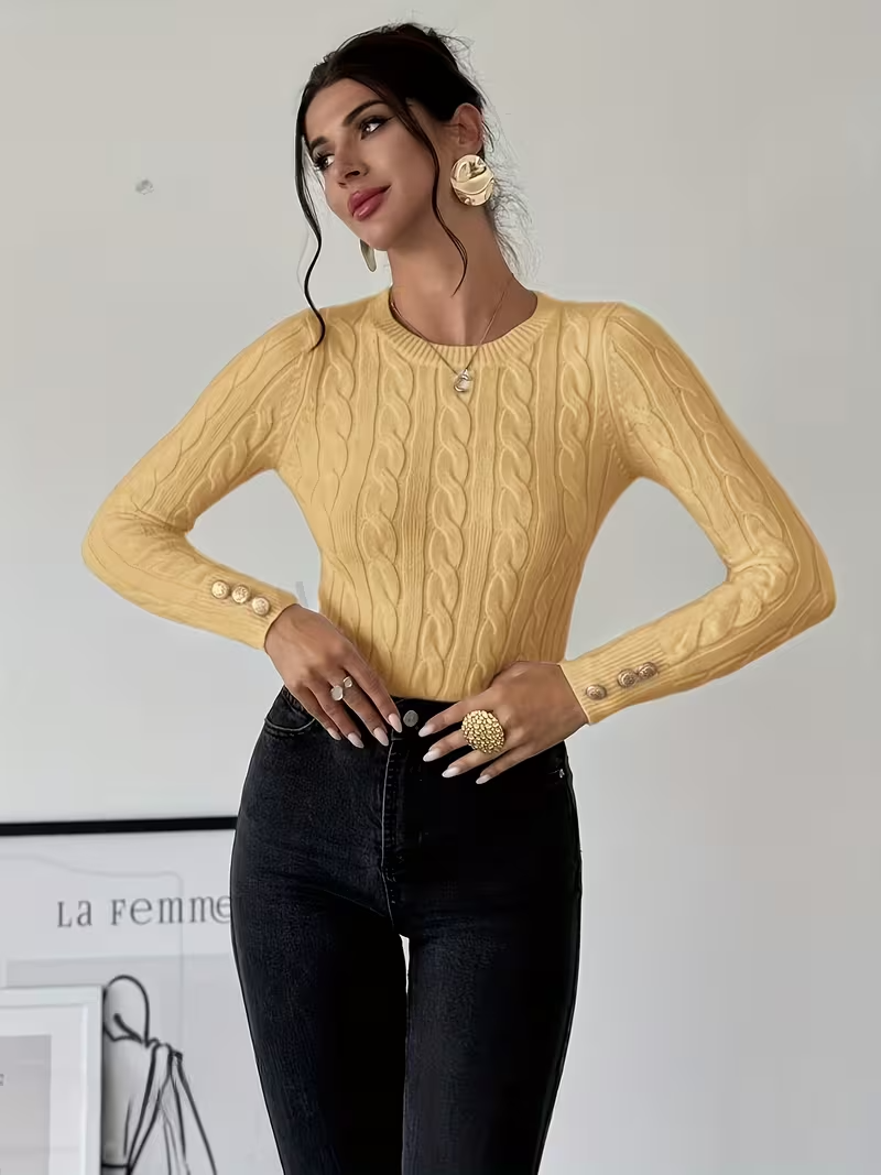 Cariova Mode I Women's Round Neck Elegant Sweater