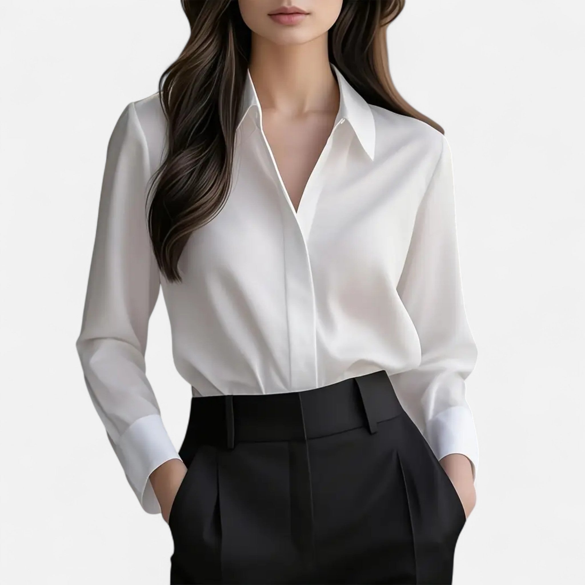 Cariova Mode | Women’s Long-Sleeve Office Blouse – Timeless Elegance