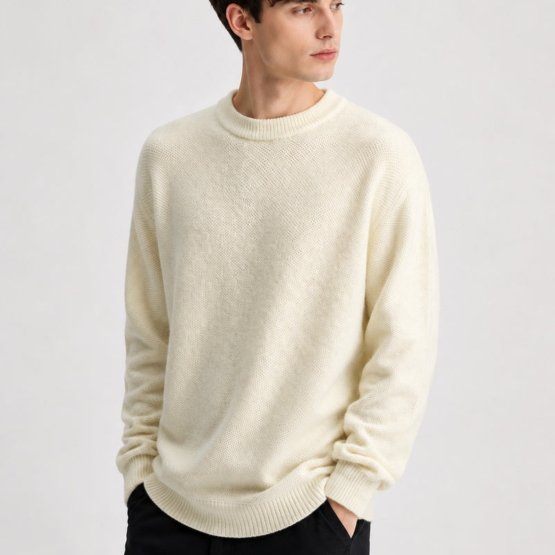 Cariova Mode I Men's Sweater Nylon Blend Warm Loose Fit Crew Neck