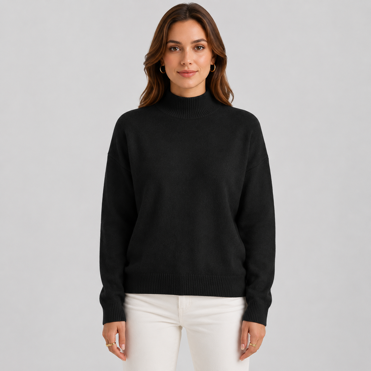 Cariova Mode I Women's Sweater – Polyester Solid Color Long Sleeve Pullover