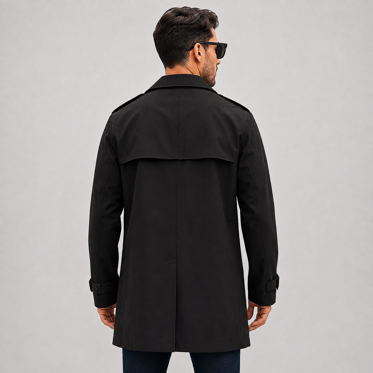 Cariova Mode I Men's Long Belted Overcoat - Classic Regular Fit