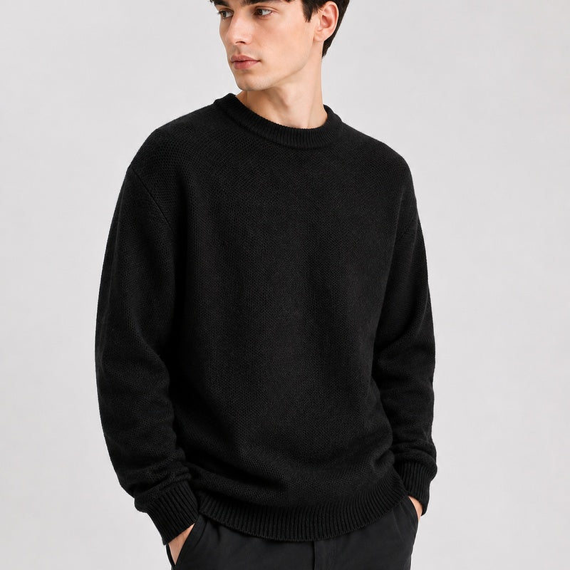 Cariova Mode I Men's Sweater Nylon Blend Warm Loose Fit Crew Neck