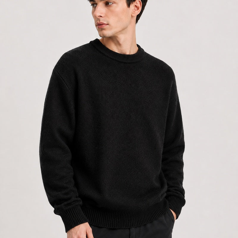 Cariova Mode I Men's Sweater Nylon Blend Warm Loose Fit Crew Neck
