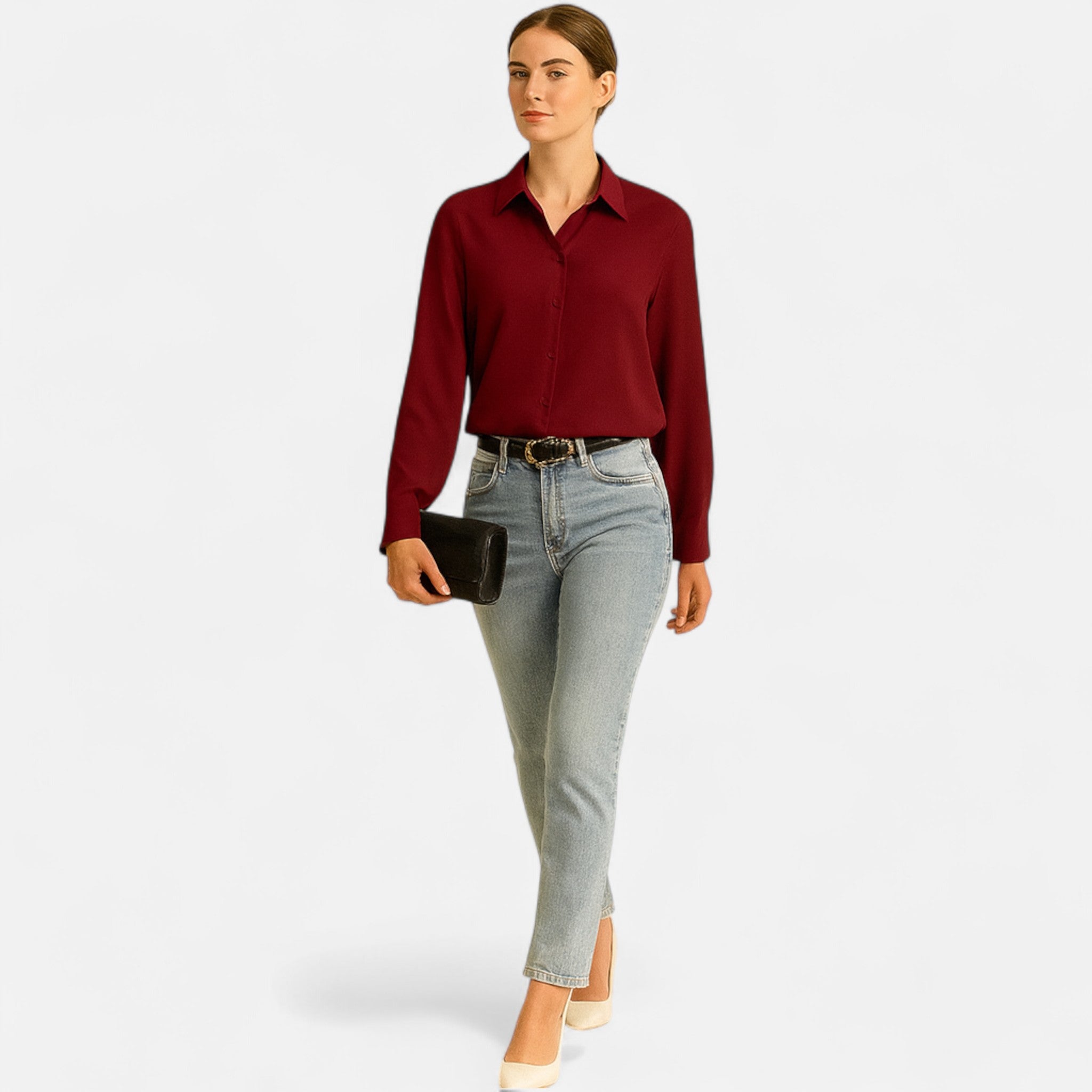 Cariova Mode | Women’s Long-Sleeve Blouse – Formal Elegance
