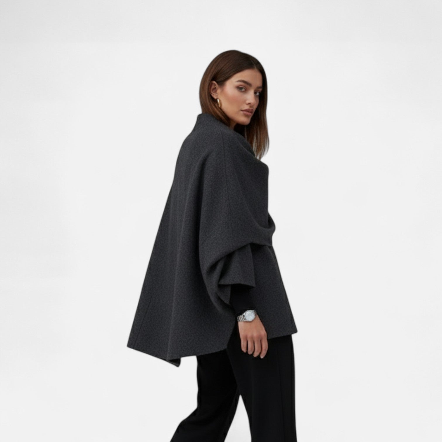 Cariova Mode | Women’s Woolen Sweater Asymmetric Scarf Detail