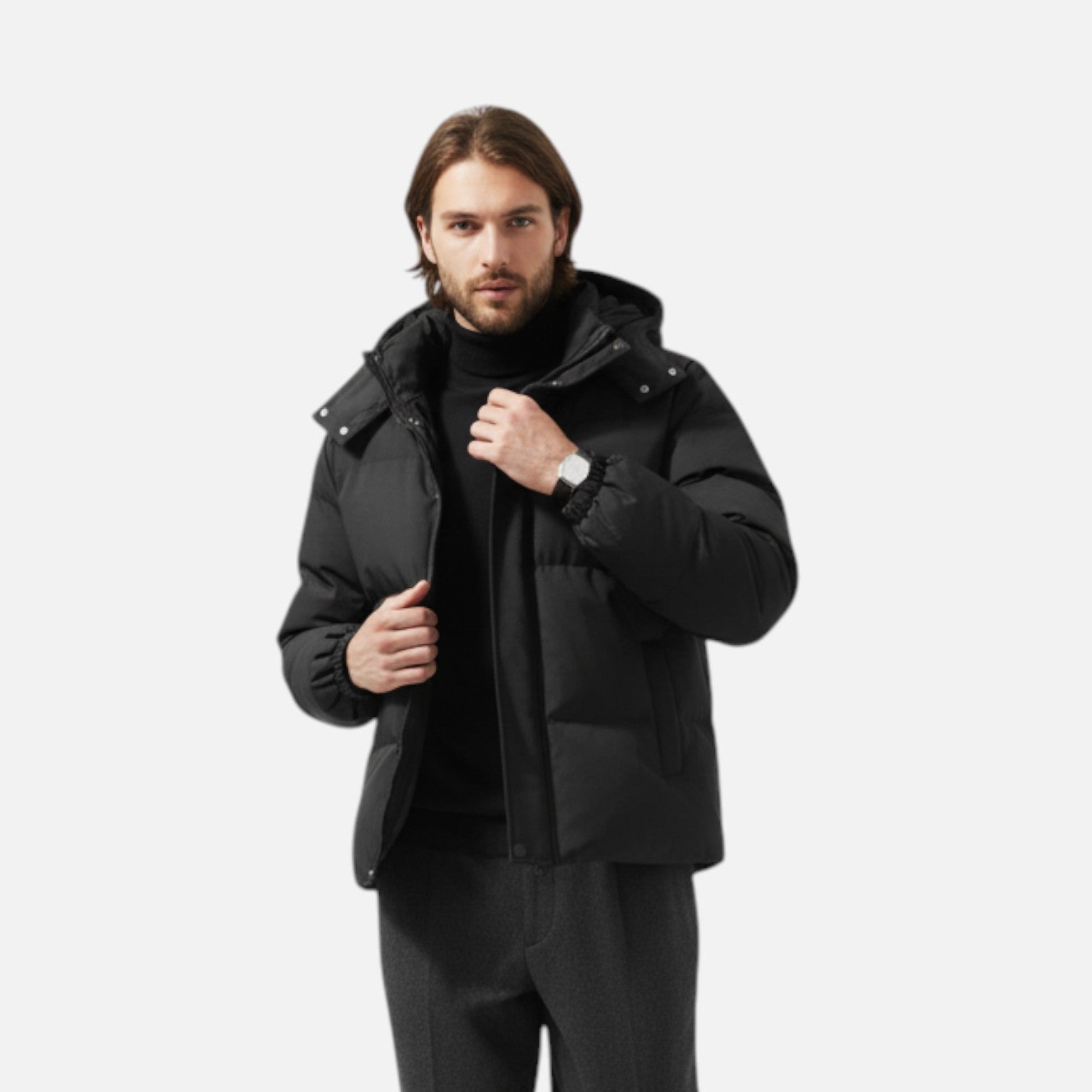Cariova Mode | Men’s Puffer Jacket Detachable Hood Classic