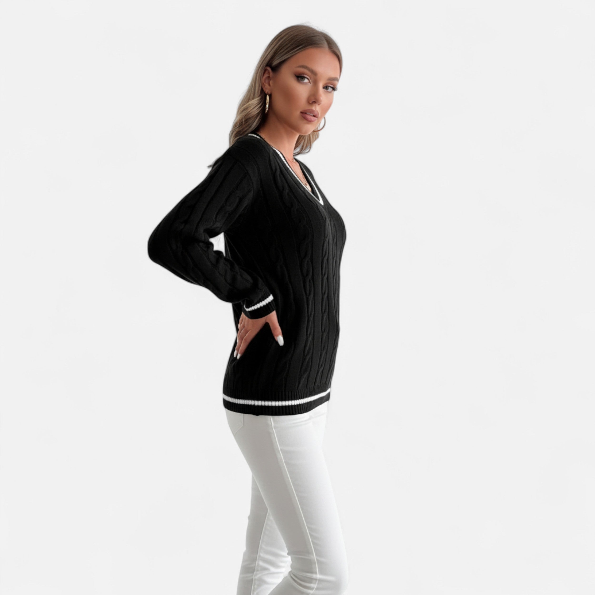 Cariova Mode I Women's V-Neck Sweater