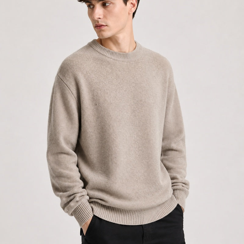 Cariova Mode I Men's Sweater Nylon Blend Warm Loose Fit Crew Neck