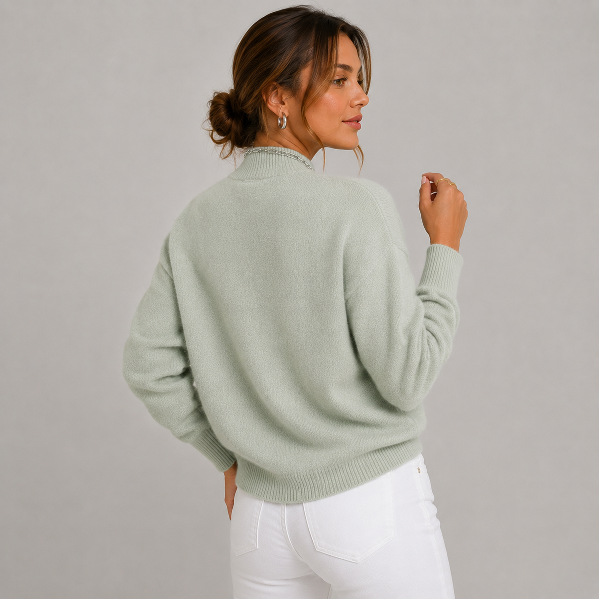 Cariova Mode I Women's Sweater – Polyester Solid Color Long Sleeve Pullover
