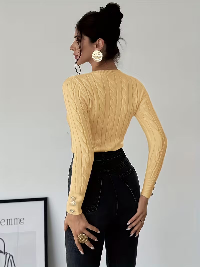 Cariova Mode I Women's Round Neck Elegant Sweater