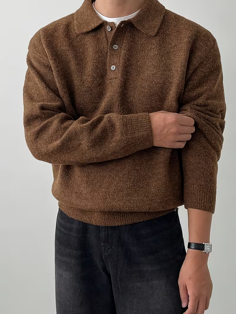 Cariova Mode | Men's Textured Polo Sweater