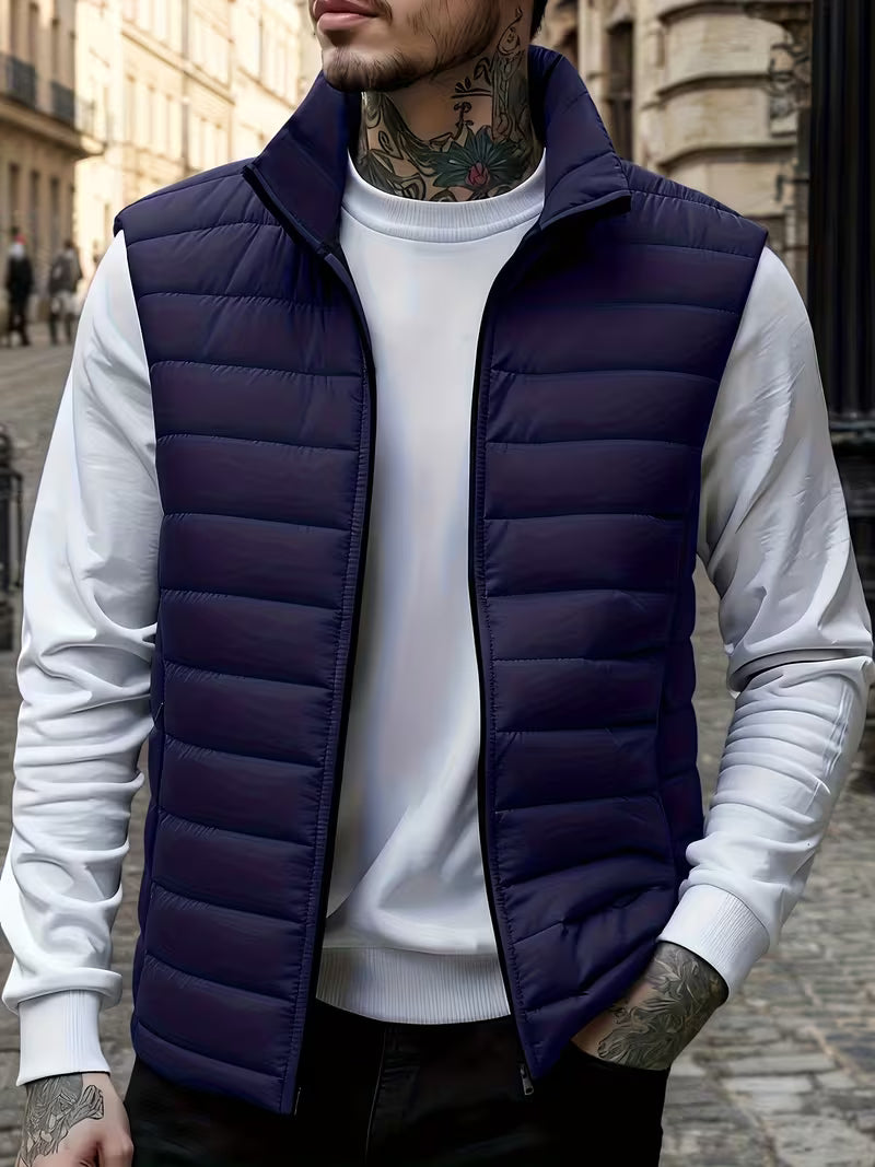 Cariova Mode | Men’s Quilted Vest with Zipper Pockets