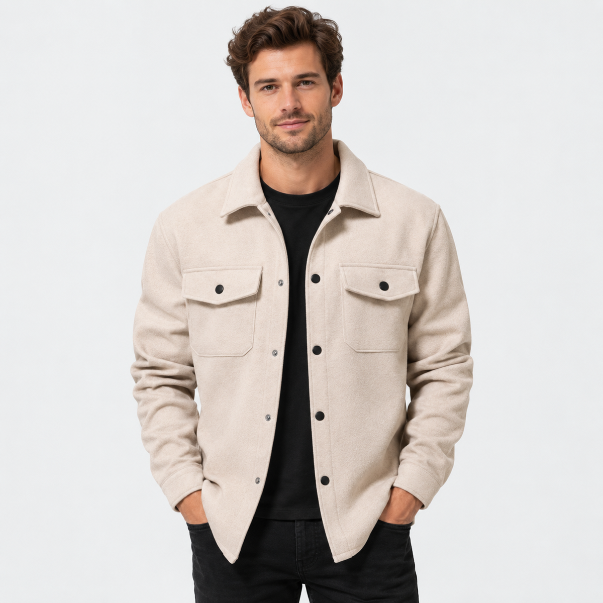 Cariova Mode I Men's Thickened Cardigan - Solid Color Style