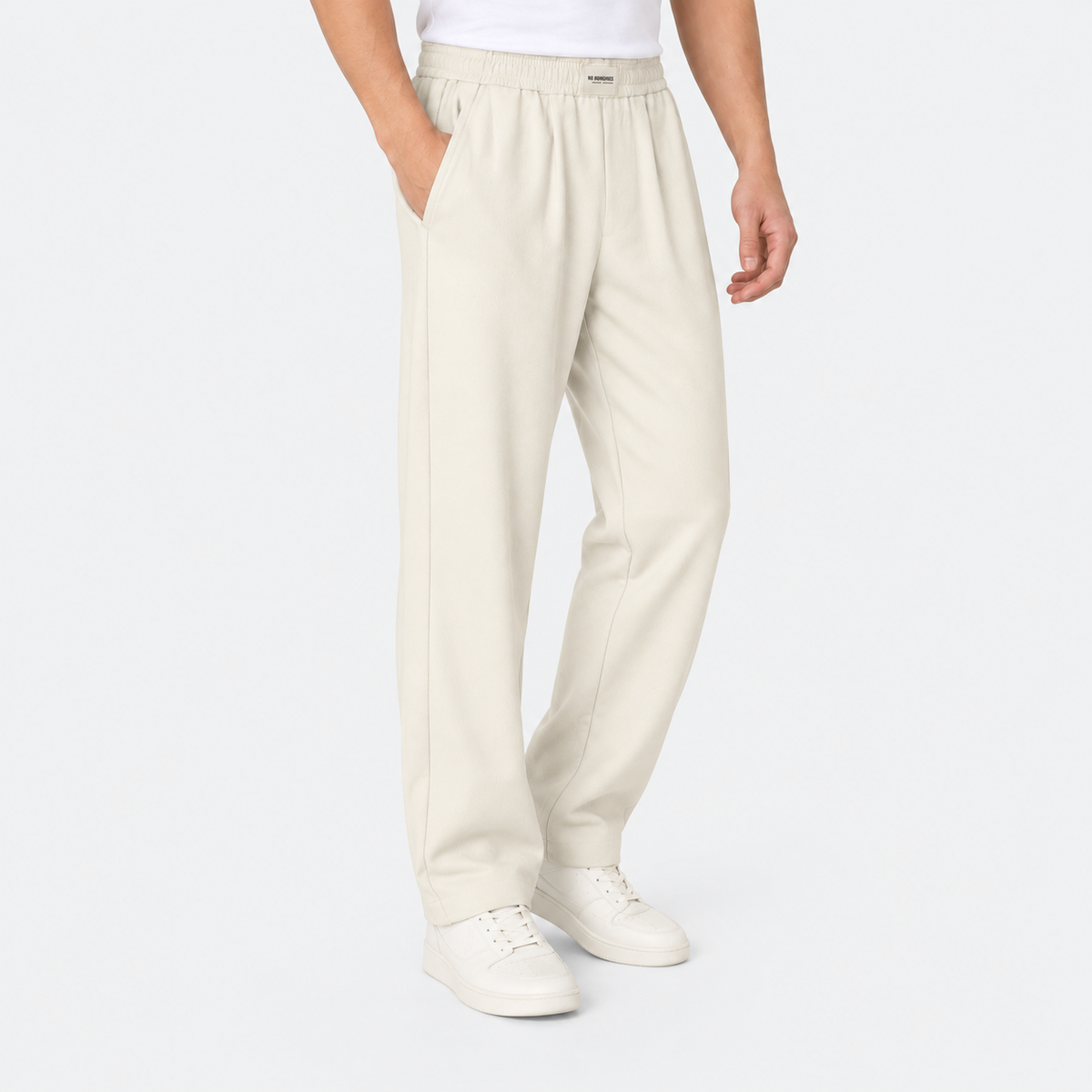 Cariova Mode I Men's Cotton Straight-Leg Pants - Mid-Rise Drawstring Waist
