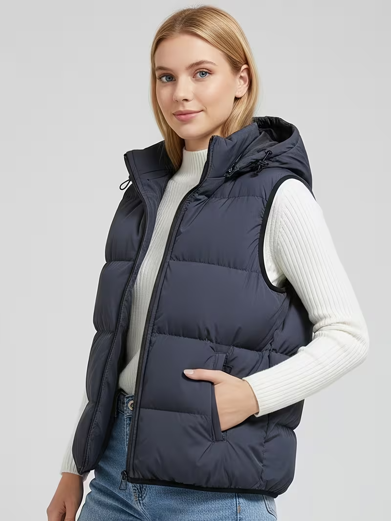 Cariova Mode | Women's Hooded Sleeveless Gilet