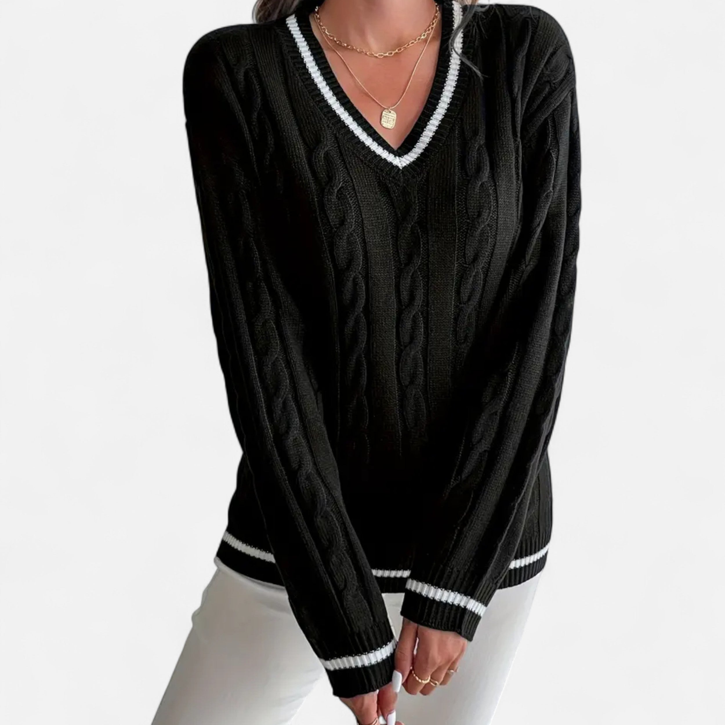 Cariova Mode I Women's V-Neck Sweater