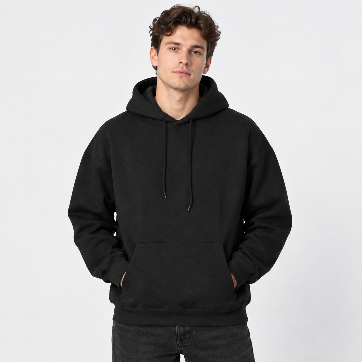 Cariova Mode I Men's Solid Colour Twill Hoodie - Loose Fit Pullover