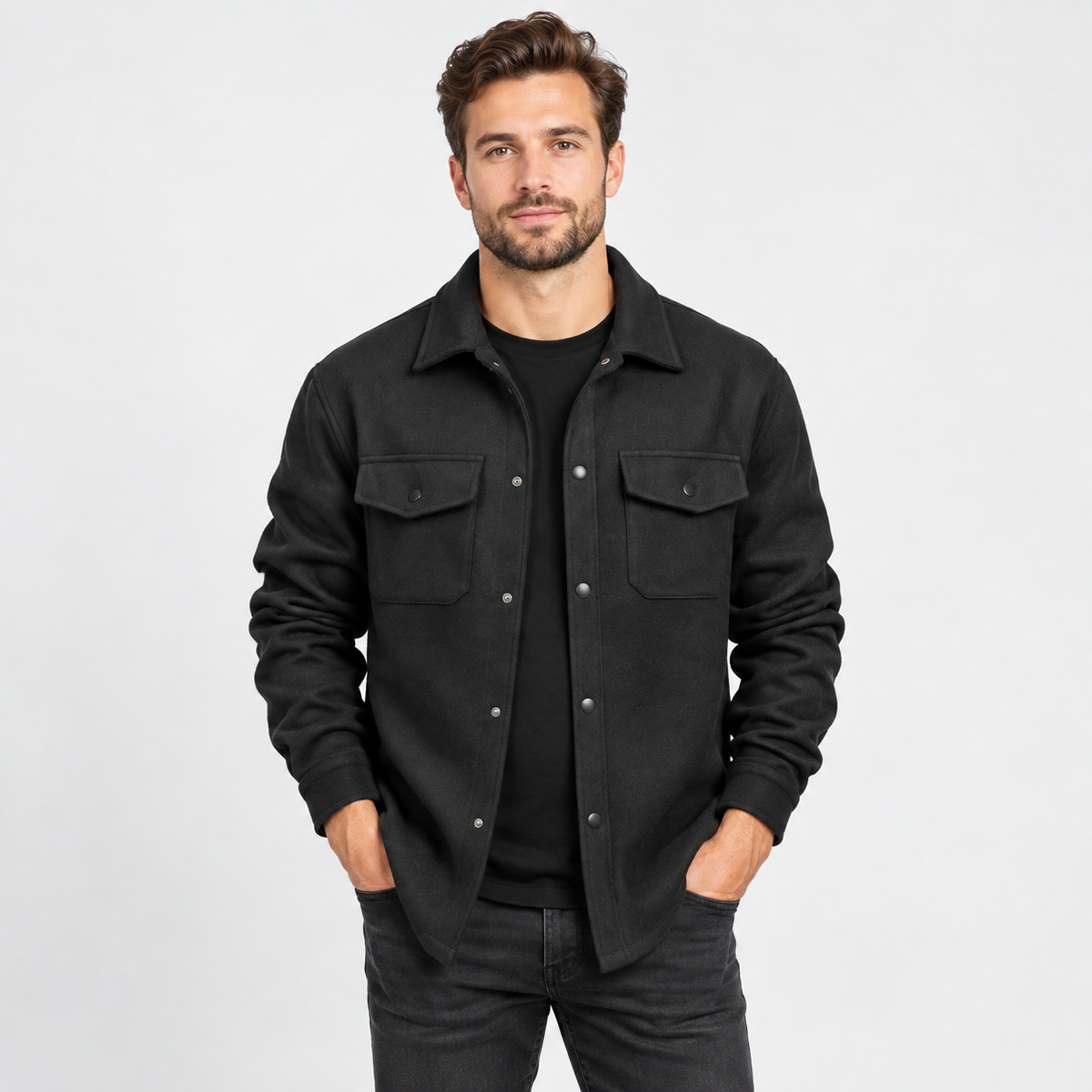 Cariova Mode I Men's Thickened Cardigan - Solid Color Style