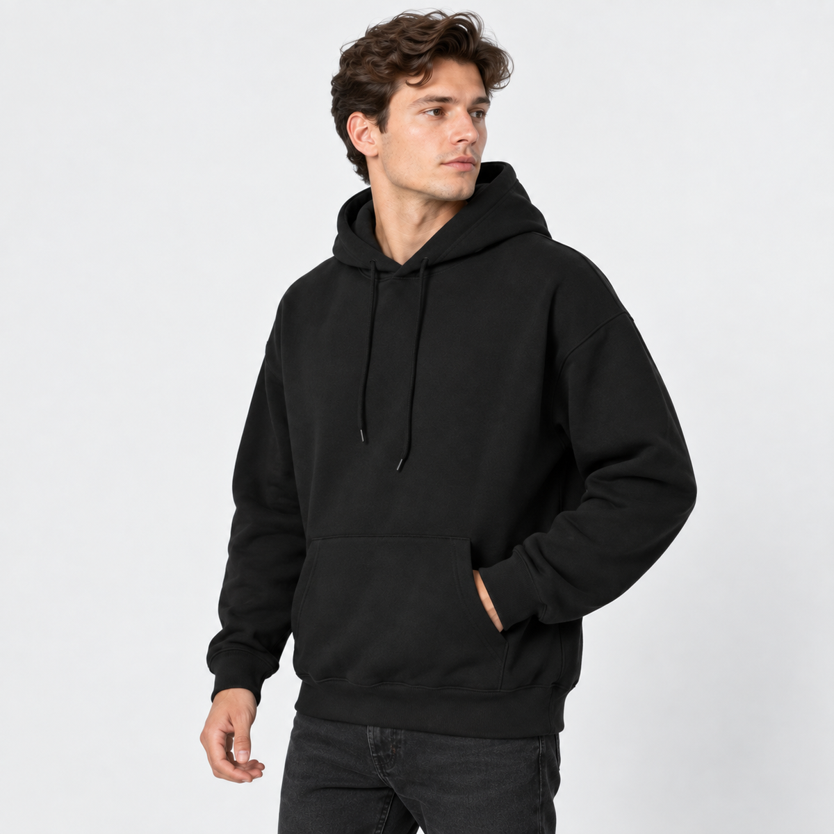Cariova Mode I Men's Solid Colour Twill Hoodie - Loose Fit Pullover