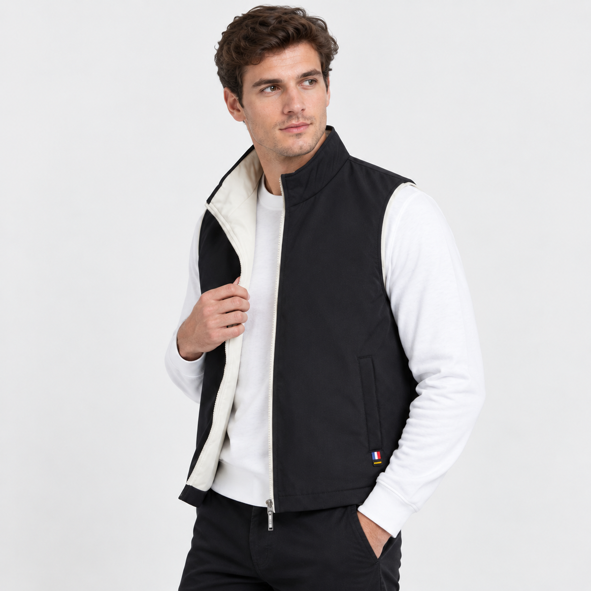 Cariova Mode I Men's Colour Block Vest Jacket - Straight Fit Polyester