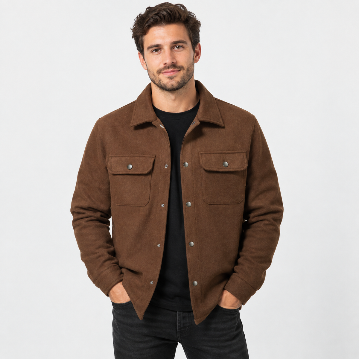 Cariova Mode I Men's Thickened Cardigan - Solid Color Style