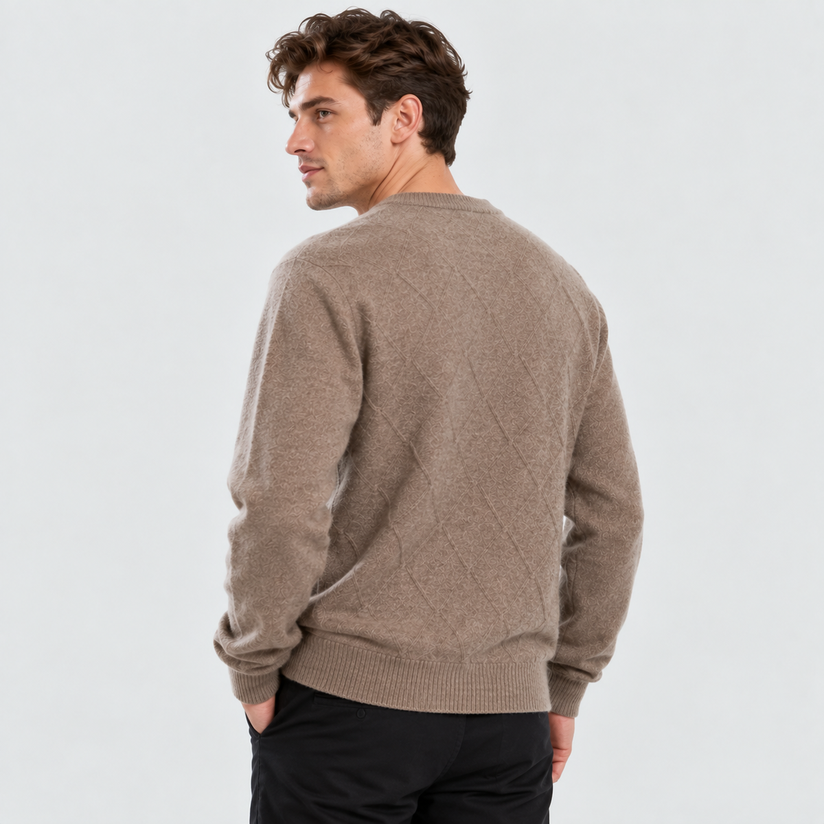 Cariova Mode I Men's Wool Pullover Sweater - Lightweight Relaxed Fit