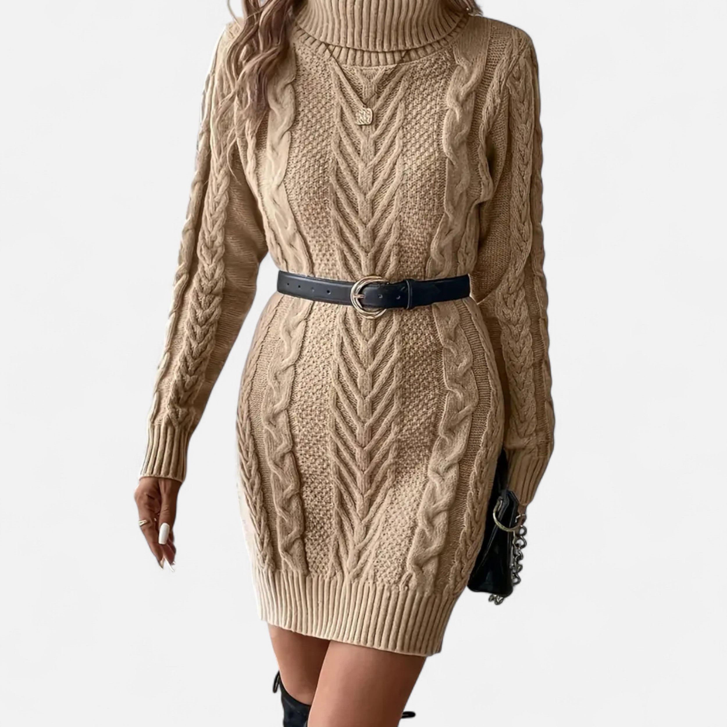 Cariova Mode I Women's Cable Knit Sweater Dress