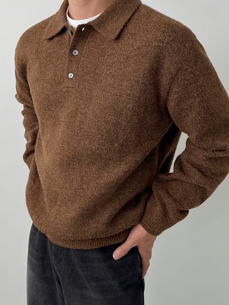 Cariova Mode | Men's Textured Polo Sweater