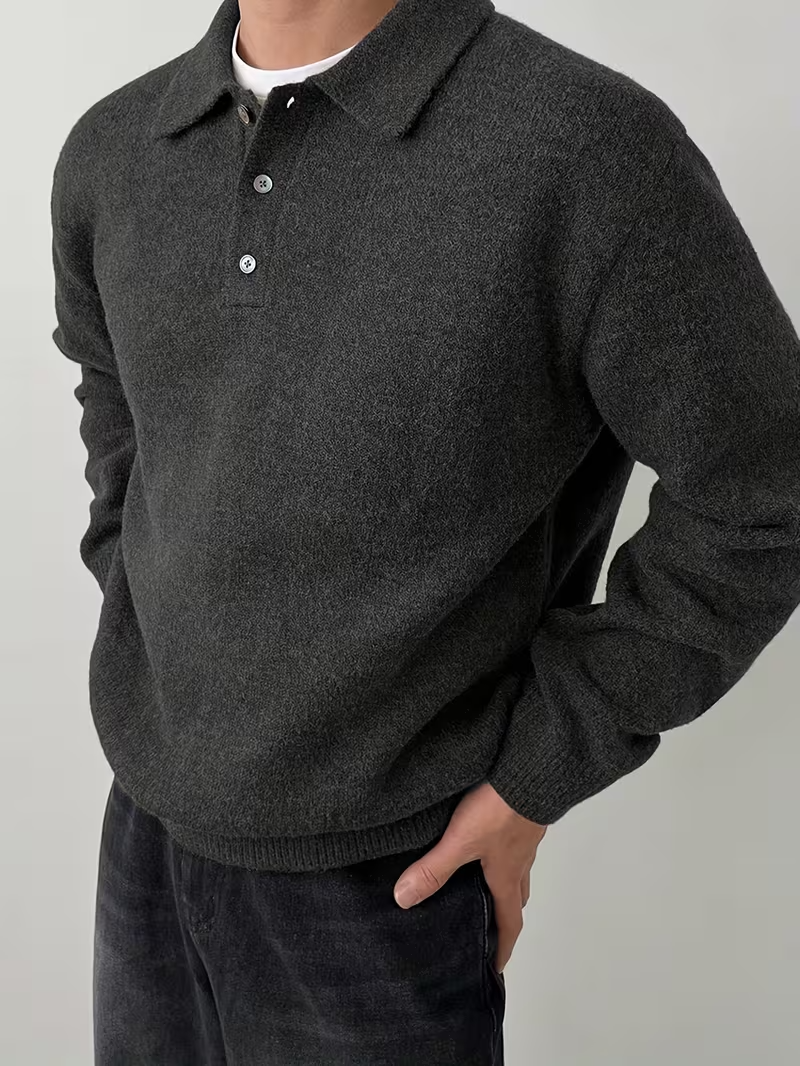 Cariova Mode | Men's Textured Polo Sweater