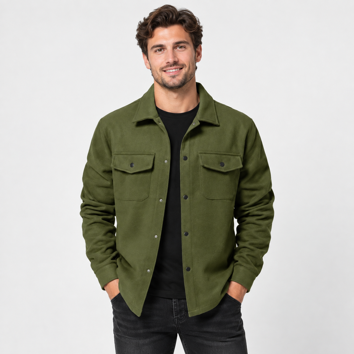 Cariova Mode I Men's Thickened Cardigan - Solid Color Style