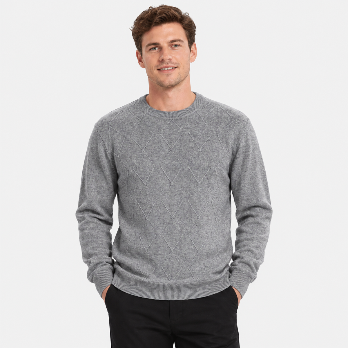 Cariova Mode I Men's Wool Pullover Sweater - Lightweight Relaxed Fit