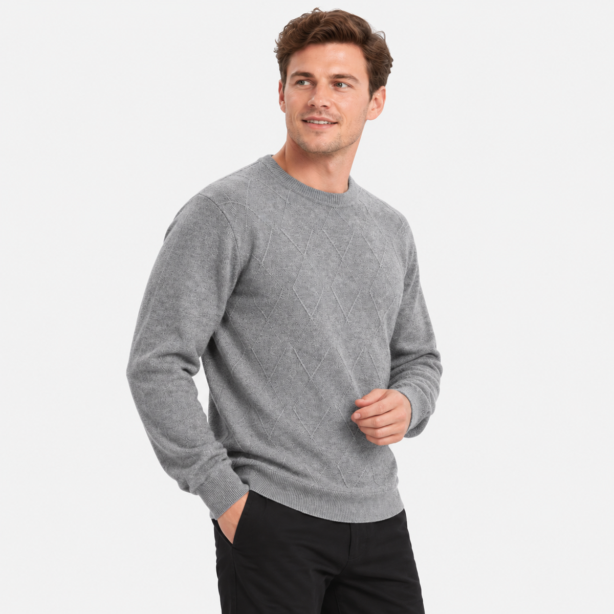 Cariova Mode I Men's Wool Pullover Sweater - Lightweight Relaxed Fit