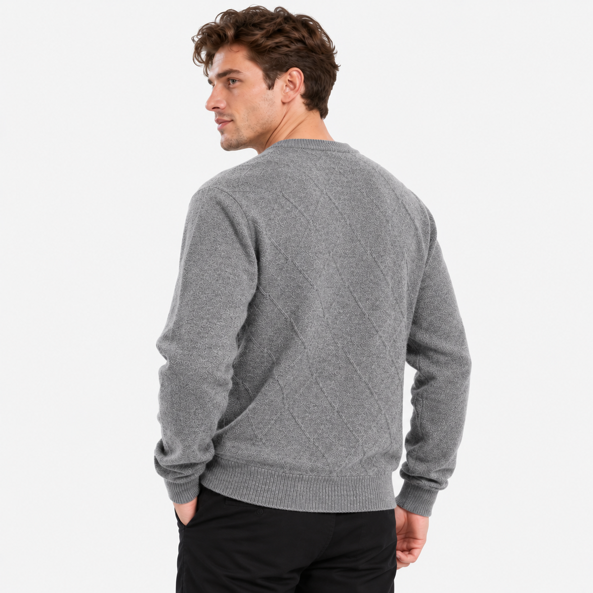 Cariova Mode I Men's Wool Pullover Sweater - Lightweight Relaxed Fit