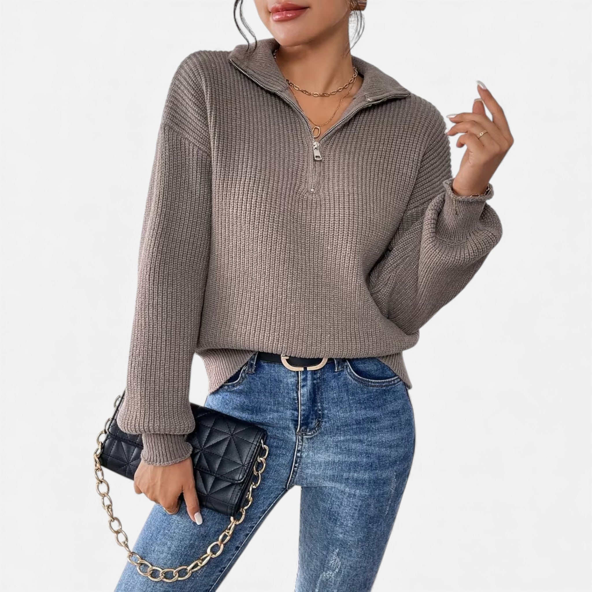Cariova Mode | Women’s Heritage Zip‑V Sweater