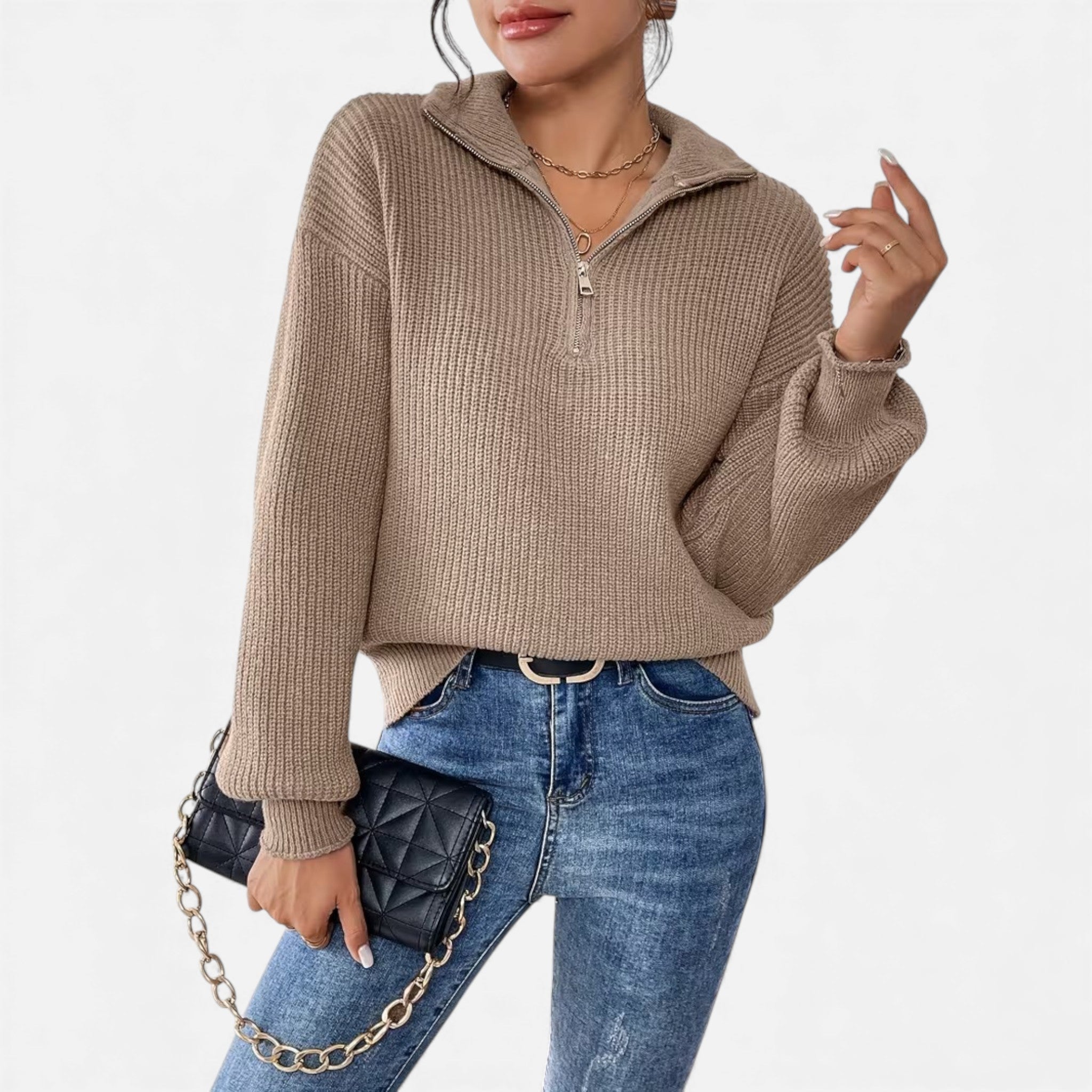 Cariova Mode | Women’s Heritage Zip‑V Sweater