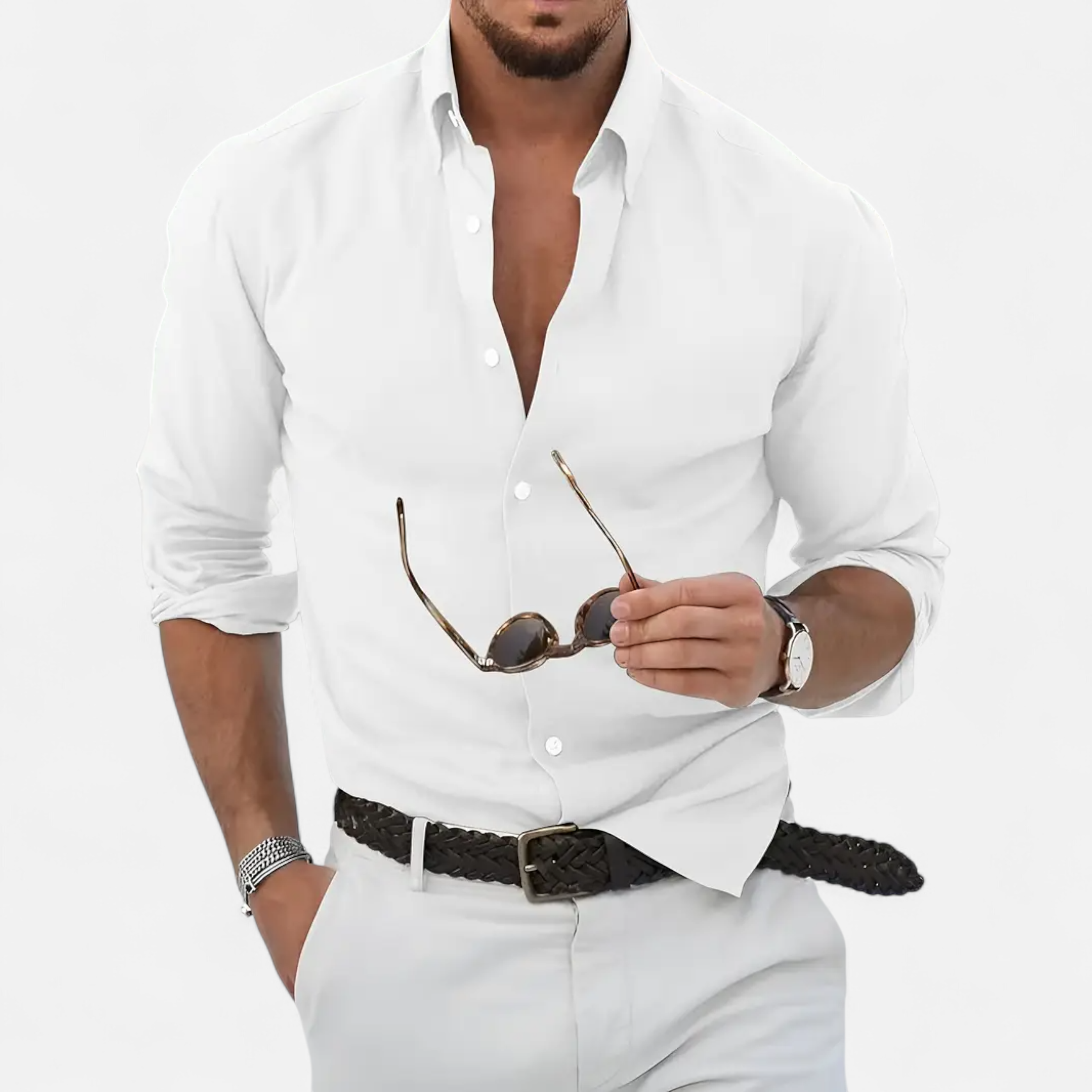 Cariova Mode | Men’s Long-Sleeve Dress Shirt – Formal Elegance