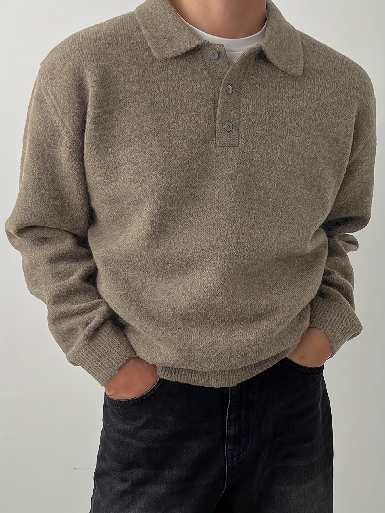 Cariova Mode | Men's Textured Polo Sweater