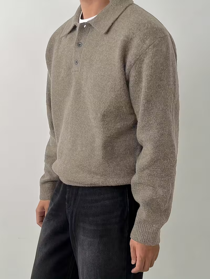 Cariova Mode | Men's Textured Polo Sweater