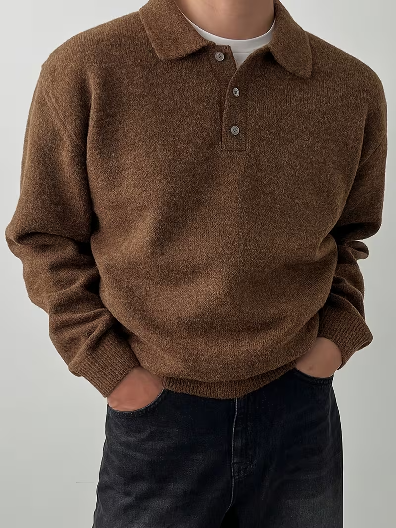 Cariova Mode | Men's Textured Polo Sweater
