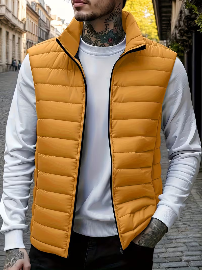 Cariova Mode | Men’s Quilted Vest with Zipper Pockets