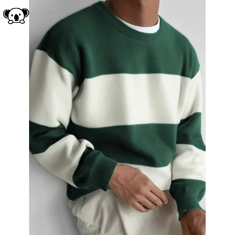 Cariova Mode I Men's Round Neck Striped Sweater